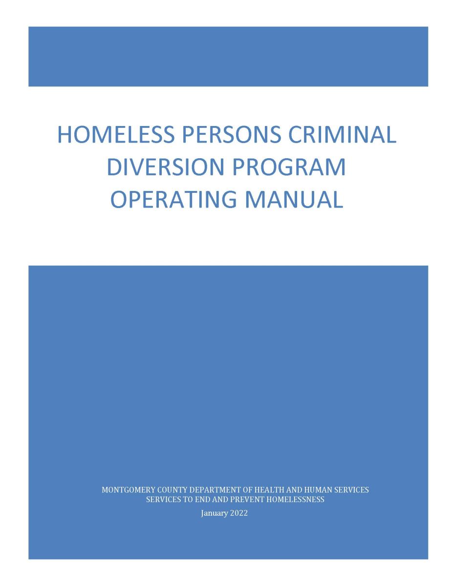 Homeless Persons Criminal Diversion Program Ending Homelessness in